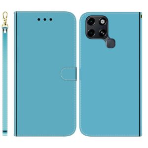 For Infinix Smart 6 Imitated Mirror Surface Horizontal Flip Leather Phone Case(Blue) (OEM)