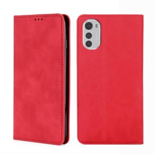 For Motorola Moto E32 4G Skin Feel Magnetic Horizontal Flip Leather Phone Case(Red) (OEM)