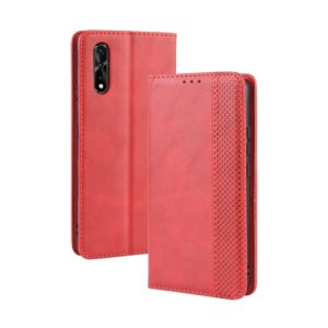 Magnetic Buckle Retro Crazy Horse Texture Horizontal Flip Leather Case for vivo iQOO Neo/S1/Y7S/Z5,with Holder & Card Slots & Photo Frame(Red) (OEM)