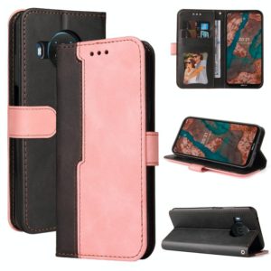 For Nokia X10 / X20 Business Stitching-Color Horizontal Flip PU Leather Case with Holder & Card Slots & Photo Frame(Pink) (OEM)