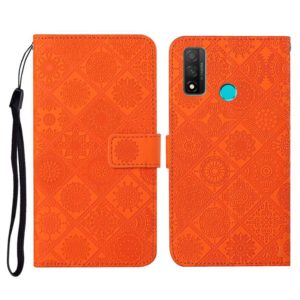 For Huawei P smart 2020 Ethnic Style Embossed Pattern Horizontal Flip Leather Case with Holder & Card Slots & Wallet & Lanyard(Orange) (OEM)