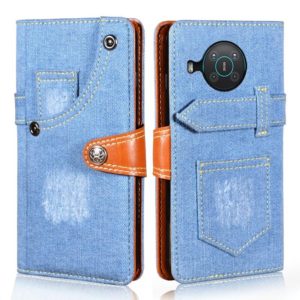 For Nokia X10 / X20 Denim Horizontal Flip Leather Case with Holder & Card Slot & Wallet(Light Blue) (OEM)