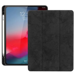 Horizontal Flip Leather Case with Pen Slot Three-folding Holder & Wake-up / Sleep Function for iPad Pro 12.9 (2018)(Black) (OEM)