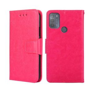 For Motorola Moto G50 Crystal Texture Leather Phone Case(Rose Red) (OEM)