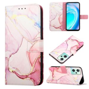 For OnePlus Nord CE 2 Lite 5G Marble Pattern Flip Leather Phone Case(Rose Gold LS005) (OEM)