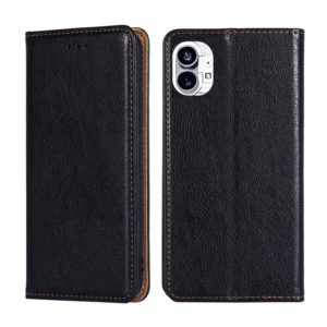 For Nothing Phone 1 Gloss Oil Solid Color Magnetic Leather Phone Case(Black) (OEM)