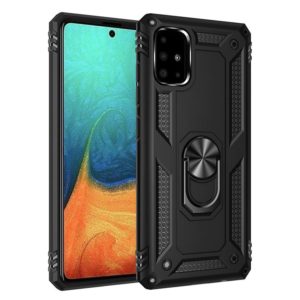 For Galaxy A71 Shockproof TPU + PC Protective Case with 360 Degree Rotating Holder(Black) (OEM)