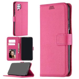 For Huawei P40 Lite Litchi Texture Horizontal Flip Leather Case with Holder & Card Slots & Wallet & Photo Frame(Rose) (OEM)