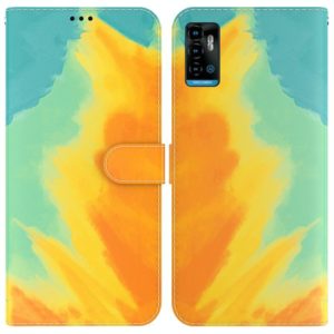 For ZTE Blade A72 / V40 Vita Watercolor Pattern Horizontal Flip Leather Phone Case(Autumn Leaf Color) (OEM)