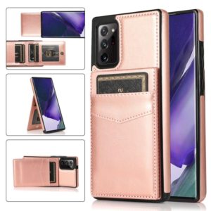 For Samsung Galaxy Note20 Ultra Solid Color PC + TPU Protective Case with Holder & Card Slots(Rose Gold) (OEM)