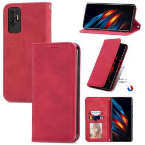 For TECNO Pova 2 Retro Skin Feel Business Magnetic Horizontal Flip Leather Case with Holder & Card Slots & Wallet & Photo Frame(Red) (OEM)