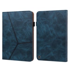 For Amazon Fire HD 10 Plus / Fire HD 10 (2021) Solid Color Embossed Striped Leather Case(Blue) (OEM)