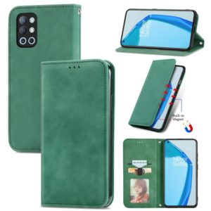 For OnePlus 9R Retro Skin Feel Business Magnetic Horizontal Flip Leather Case with Holder & Card Slots & Wallet & Photo Frame(Green) (OEM)