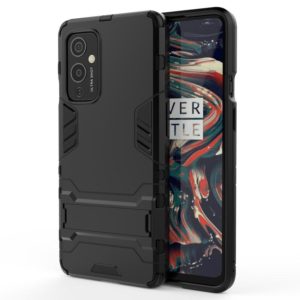 For OnePlus 9 PC + TPU Shockproof Protective Case with Holder(Black) (OEM)
