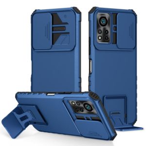 For Infinix Hot 11S NFC Stereoscopic Holder Sliding Camshield Phone Case(Blue) (OEM)