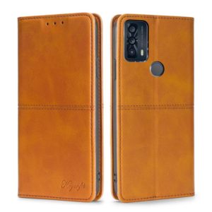 For TCL 20B/6159K Cow Texture Magnetic Horizontal Flip Leather Phone Case(Light Brown) (OEM)