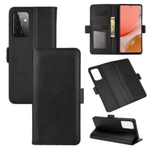 For Samsung Galaxy A72 5G / 4G Dual-side Magnetic Buckle Horizontal Flip Leather Case with Holder & Card Slots & Wallet(Black) (OEM)
