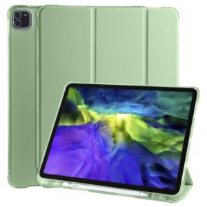 For iPad Pro 12.9 (2020) / iPad Pro 12.9(2018) 3-folding Horizontal Flip PU Leather + Shockproof TPU Tablet Case with Holder & Pen Slot(Matcha Green) (OEM)