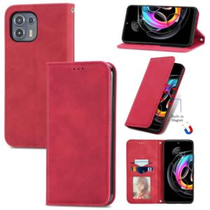 For Motorola Edge 20 Lite Retro Skin Feel Business Magnetic Horizontal Flip Leather Case With Holder & Card Slots & Wallet & Photo Frame(Red) (OEM)