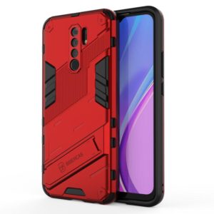 For Xiaomi Redmi 9 Punk Armor 2 in 1 PC + TPU Shockproof Case with Invisible Holder(Red) (OEM)