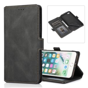 For iPhone 8 Plus / 7 Plus Retro Magnetic Closing Clasp Horizontal Flip Leather Case with Holder & Card Slots & Photo Frame & Wallet(Black) (OEM)