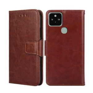 For Google Pixel 5 Crystal Texture Leather Phone Case(Brown) (OEM)
