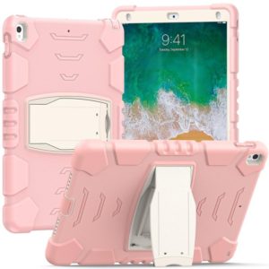 3-Layer Protection Screen Frame + PC + Silicone Shockproof Combination Case with Holder For iPad Pro 10.5 (2019) / (2017)(Cherry Blossoms Pink) (OEM)