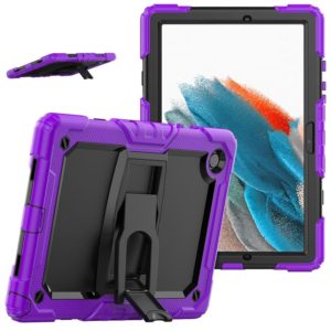 For Samsung Galaxy Tab A8 10.5 2021 Shockproof Black Silicone + PC Tablet Protective Case(Purple) (OEM)