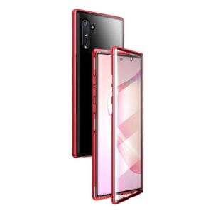 For Samsung Galaxy Note10 Magnetic Metal Frame Double-sided Tempered Glass Case(Red) (OEM)