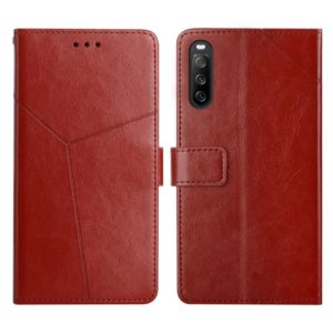 For Sony Xperia 10 Y Stitching Horizontal Flip Leather Phone Case(Brown) (OEM)