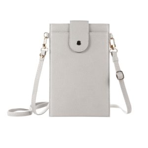Litchi Texture Card Holder Mobile Phone Bag with Long Strap(White) (OEM)