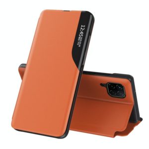 For Samsung Galaxy A12 Attraction Flip Holder Leather Phone Case(Orange) (OEM)