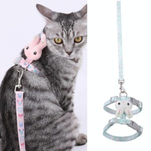 Rabbit Head Type Anti-breakaway Adjustable Cat Leash, Size: Small Suitable for Within 3kg(Green) (OEM)
