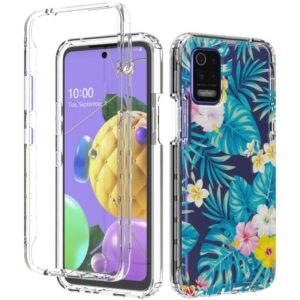 For LG K52 2 in 1 High Transparent Painted Shockproof PC + TPU Protective Case(Banana Leaf) (OEM)