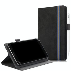 For 7-8 inch Marble Cloth Texture Horizontal Flip Universal Tablet PC Leather Case with Pen Slot & Holder(Black) (OEM)