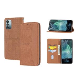For Nokia G21 / G11 Woven Texture Stitching Magnetic PU Leather Phone Case(Brown) (OEM)