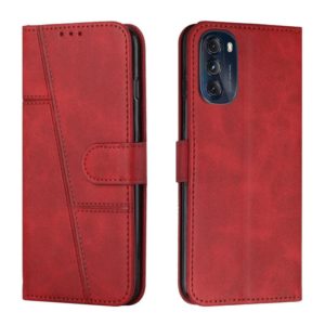 For Motorola Moto G 5G 2022 Stitching Calf Texture Buckle Leather Phone Case(Red) (OEM)