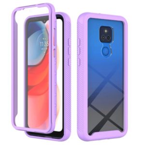 For Motorola Moto G Play(2021) Starry Sky Solid Color Series Shockproof PC + TPU Case with PET Film(Light Purple) (OEM)