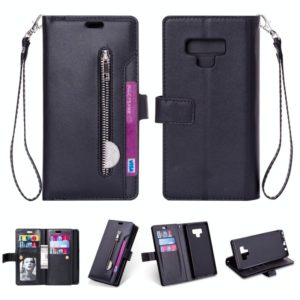 For Samsung Galaxy Note9 Multifunctional Zipper Horizontal Flip Leather Case with Holder & Wallet & 9 Card Slots & Lanyard(Black) (OEM)