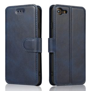 For iPhone 7 / 8 Calf Texture Magnetic Buckle Horizontal Flip Leather Case with Holder & Card Slots & Wallet & Photo Frame(Blue) (OEM)