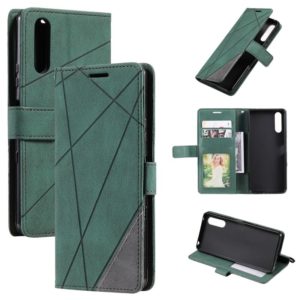 For Sony Xperia 5 III Skin Feel Splicing Leather Phone Case(Green) (OEM)