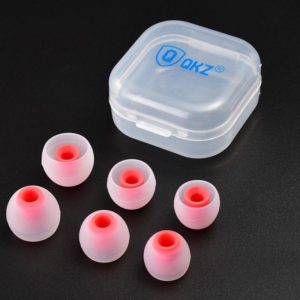 QKZ GJES 6-in-1 In-Ear Earphone Silicone Ear Caps(White Red) (QKZ) (OEM)