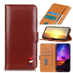 For Sony Xperia 1 III 3-Color Pearl Texture Magnetic Buckle Horizontal Flip PU Leather Case with Card Slots & Wallet & Holder(Brown) (OEM)