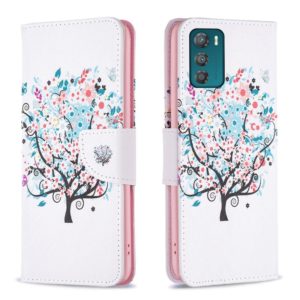 For Motorola Moto G42 4G Colored Drawing Pattern Leather Phone Case(Tree) (OEM)