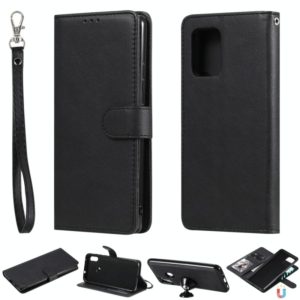 For Samsung Galaxy A91 / S10 Lite 2 in 1 Solid Color Detachable PU Leather Case with Card Slots & Magnetic Holder & Photo Frame & Wallet & Strap(Black) (OEM)