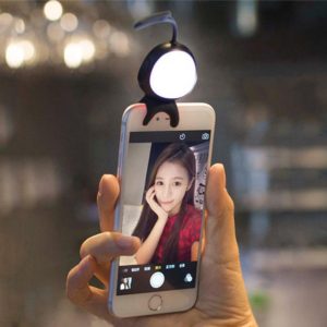 For Smart Phone Self Light with Hook, For iPhone, Galaxy, Huawei, Xiaomi, LG, HTC and Other Smart Phones(Black) (OEM)