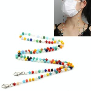 Mask Lanyard Handmade Crystal Bead Chain Anti-Drop Hanging Glasses Chain, Color:Colorful (OEM)