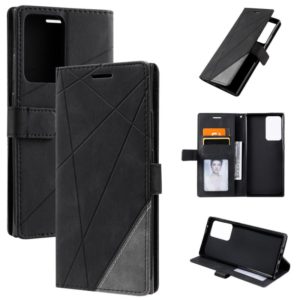 For Samsung Galaxy Note20 Ultra Skin Feel Splicing Horizontal Flip Leather Case with Holder & Card Slots & Wallet & Photo Frame(Black) (OEM)