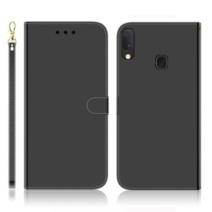 For Galaxy A20e Imitated Mirror Surface Horizontal Flip Leather Case with Holder & Card Slots & Wallet & Lanyard(Black) (OEM)