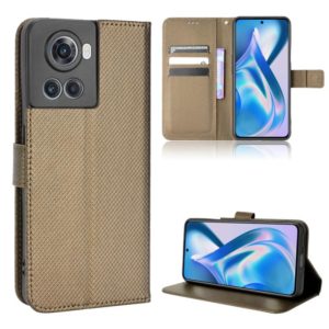 For OnePlus Ace 5G / 10R Diamond Texture Leather Phone Case(Brown) (OEM)
